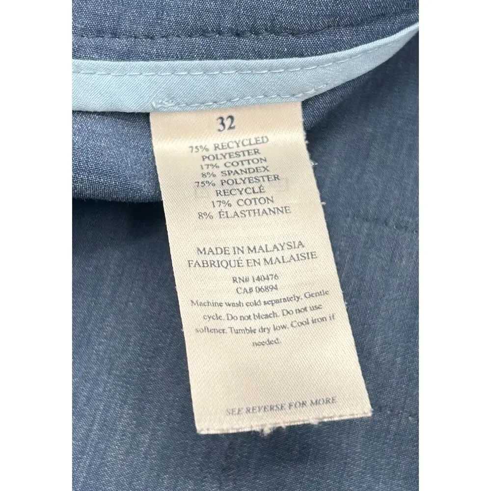 Faherty All Day Shorts Mens 32 Blue Heather Hybrid Performance Stretch Chino